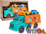 Inlea4Fun Emelőautó kisautókkal és formabedobóval BIOPLASTIC Truck (RA-ZAU.933-881M)