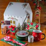  Karácsonyi Varázslatok Háza - Fehér - fenyős LED fényfüzérrel