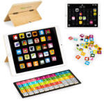 ECOTOYS Tablet educativ din lemn tablă magnetică tablă de cretă ECOTOYS