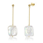 BeSpecial Cercei argint 925 placati cu aur 14K cu perle naturale (ERR51)