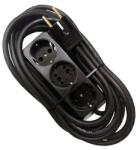  Prelungitor bachelita 3cai 2m 3x1.5mm2 negru (M-13452)