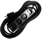  Prelungitor bachelita 4cai 5m 3x1.5mm2 negru (M-13418)