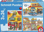 Schmidt Spiele Puzzle SCHMIDT Poliția, pompieri, salvatori 3x24 piese Puzzle