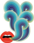 Galison Puzzle metalic în formă Jonathan Adler: Buze 750 piese Puzzle