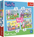 Trefl Puzzle Purcelușa Peppa: Amintiri din vacanță 4 în 1 (12, 15, 20, 24 piese) Puzzle