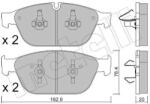 METELLI set placute frana, frana disc METELLI 22-0954-0 (22-0954-0)