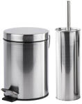 Excellent Houseware EXCELLENT Coș de gunoi pentru WC + perie WC cu suport inox KO-170481400