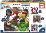 Educa Puzzle EDUCA Spidey și prietenii săi uimitori 4 în 1 (12, 16, 20, 25 piese) Puzzle