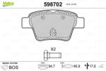 VALEO set placute frana, frana disc VALEO 598702 (598702)