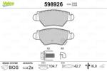 VALEO set placute frana, frana disc VALEO 598926 (598926)