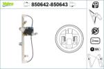 VALEO Mecanism actionare geam VALEO 850643 (850643)