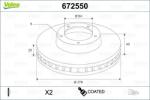 VALEO Disc frana VALEO COATED 672550 (672550)