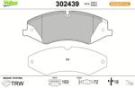 VALEO set placute frana, frana disc VALEO ESSENTIAL 302439 (302439)