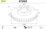 VALEO Disc frana VALEO COATED 672505 (672505)