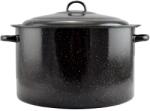 Perfect Home Zománcozott lábas fedővel 36 cm - 20 literes, fekete-fehér pöttyös (10392)