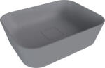 SAPHO Mosdó, Sapho Banera Square öntött márvány mosdó 50x36 cm, matt szürke 14596.31 - zuhanykabin
