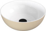 SAPHO Mosdó, Sapho Banera Round öntött márvány mosdó 39 cm, fehér/matt bézs 14337.82 - zuhanykabin