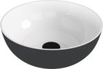 SAPHO Mosdó, Sapho Banera Round öntött márvány mosdó 39 cm, fehér/matt antracit 14337.52 - zuhanykabin