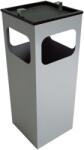  Cos de gunoi cu scrumiera integrata, model Kuba, 29 l, 250 x 250 x 655 mm, argintiu (4260058015708) - constructii-mag Cos de gunoi