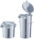  Cos colectare deseuri, din tabla de otel, 65 l, 410 x 915 x 440 mm, Ø 387/305 mm, manere laterale (4040136205500) - constructii-mag Cos de gunoi