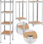 HÖGLER Fém Tárolószekrény Garázs Ezüst 400KG 180x40x40CM Keskeny 4 Polcos (3389)