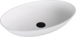 SAPHO Mosdó, Sapho Banera Oval öntött márvány mosdó 60x40 cm, matt fehér 14397MAT - mozaikkeramia