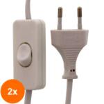 Well Set 2 x Cablu Alimentare cu Intrerupator pe Fir, 2 x 0.75mmp, 2m, Alb (TIV-2xCABLE-PWSW-1XEU/2M-WE-WL)
