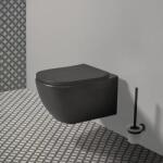 Ideal Standard Set vas wc suspendat Ideal Standard Tesi Aquablade cu capac slim softclose negru mat Silk Black (T0079V3+T3527V3)