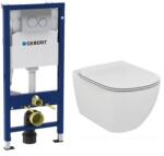 Ideal Standard Set vas wc suspendat Ideal Standard Tesi AquaBlade cu capac clapeta si rezervor Geberit Duofix Delta Plus (T007901+T352801+458.134.21.2)