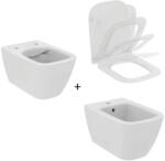 Ideal Standard Set vas WC suspendat Ideal Standard I. life B alb cu bideu si capac slim softclose (T461401+T500301+T461501)