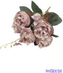  Peónia 5 fejes selyemvirág csokor 39cm - Púder