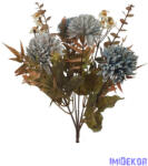  Antik színű krizantém csokor 29cm - Szürke