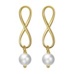 BeSpecial Cercei argint 925 placati cu aur 14K cu perle naturale (ERR40)