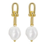 BeSpecial Cercei argint 925 placati cu aur 14K cu perle naturale (ERR44)