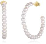 BeSpecial Cercei argint 925 placati cu aur 14K cu perle naturale (ERR37)