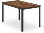 LEOBERT Masa pentru sufragerie/living, Artool, pal, metal, maro rustic si negru, 120x60x75 cm (3829_1)
