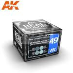AK Interactive - REAL COLORS US MODERN AIRCRAFT GREYS 1980S-PRESENT - festékszett RCS049