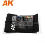 AK Interactive AK-Interactive Weathering Pencil - WEATHERING PENCILS FULL RANGE CLOTH CASE - akvarell ceruza szett 37 darabos - AK10048