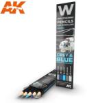 AK Interactive AK-Interactive Weathering Pencil - GREY & BLUE: SHADING & EFFECTS SET akvarell ceruza szett - AK10043