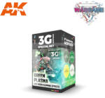 AK Interactive WARGAME COLOR SET- GREEN PLASMA AND GLOWING EFFECTS festék szett AK1064
