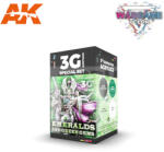 AK Interactive WARGAME COLOR SET- EMERALDS AND GREEN GEMS festék szett AK1078