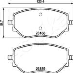ASHIKA set placute frana, frana disc ASHIKA 50-00-0550 (50-00-0550)
