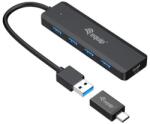 Equip Hub Equip 128959, 4x USB (Negru)
