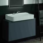 Ideal Standard Dulap baza suspendat Ideal Standard Atelier Conca 1 sertar si blat cu decupaj central 100 cm antracit mat (T3936Y2)