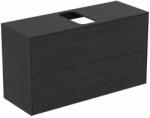 Ideal Standard Dulap baza suspendat Ideal Standard Atelier Conca 2 sertare si blat cu decupaj central 100 cm finisaj stejar inchis (T3948Y4)