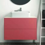 Ideal Standard Dulap baza suspendat Ideal Standard Atelier Conca rosu - oranj mat 2 sertare 80 cm (T4356Y3)