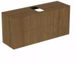 Ideal Standard Dulap baza suspendat Ideal Standard Atelier Conca 2 sertare si blat cu decupaj central 120 cm finisaj nuc inchis (T3949Y5)