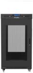 Lanberg NET 19" szabadonálló rack szekrény 22U/800X800 perforált ajtó, lapraszerelt, LCD kijelző, fekete V2 (FF01-8822-23BL) (FF01-8822-23BL)