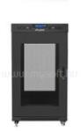 Lanberg 19" szabadonálló rack szekrény 22U/800X800 perforált ajtó, lapraszerelt, LCD kijelző, fekete V2 (FF01-8822-23BL) (FF01-8822-23BL)