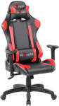 RED FIGHTER C8, Műbőr, 137 cm, Max. 132 kg, Állítható háttámla, Derék és fejtámasz, Fekete-Piros, Gamer szék (213101)